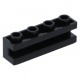 LEGO kocka 1x4 oldalán bemélyedéssel, fekete (2653)